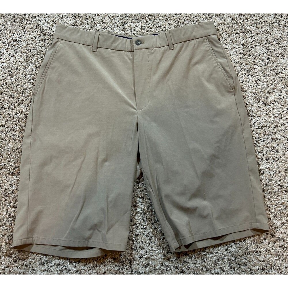 Johnnie-O Mulligan Performance Mens shorts 35 Light Khaki Golf Beach Quick Dry